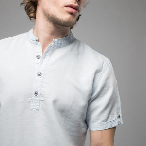 Pollogie™ Mandarin Collar Linen Blend Shirt