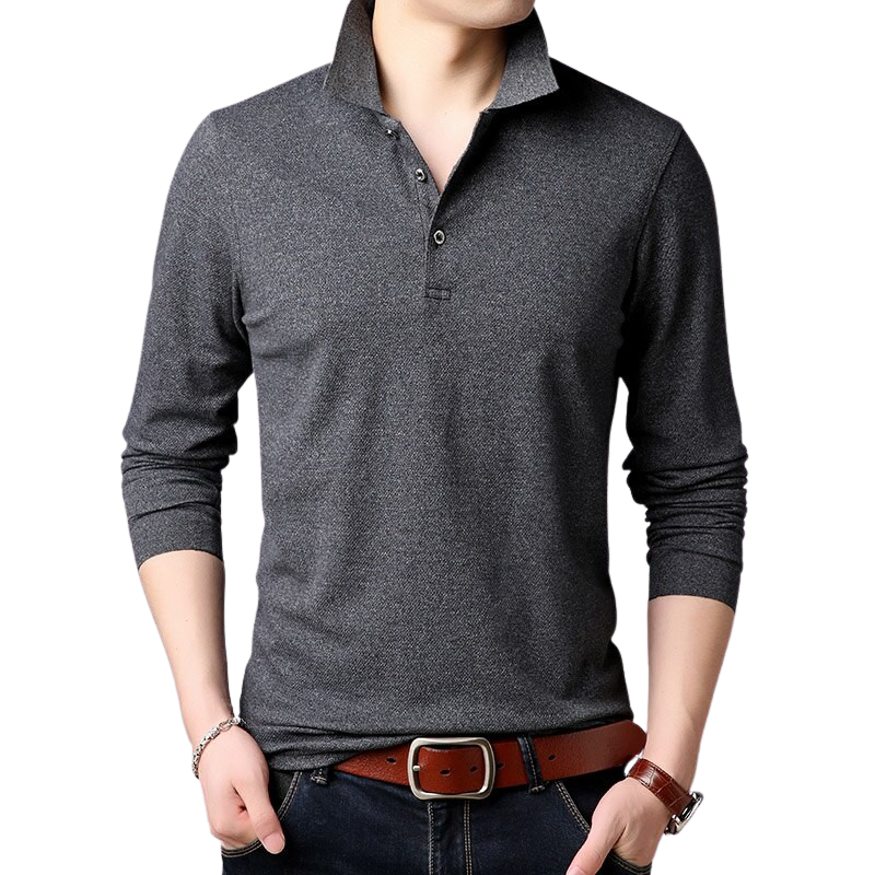 Pollogie™ Solid Long Sleeve Polo Shirt