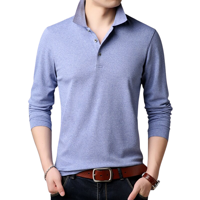 Pollogie™ Solid Long Sleeve Polo Shirt