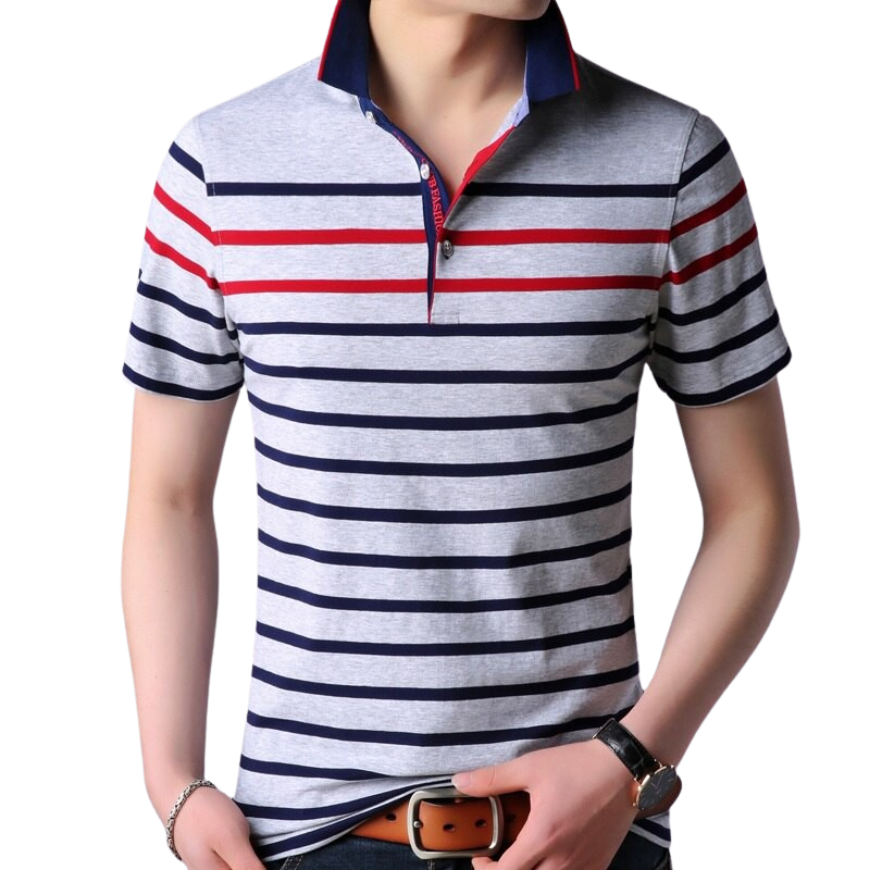 Pollogie™ Classic Striped Polo Shirt