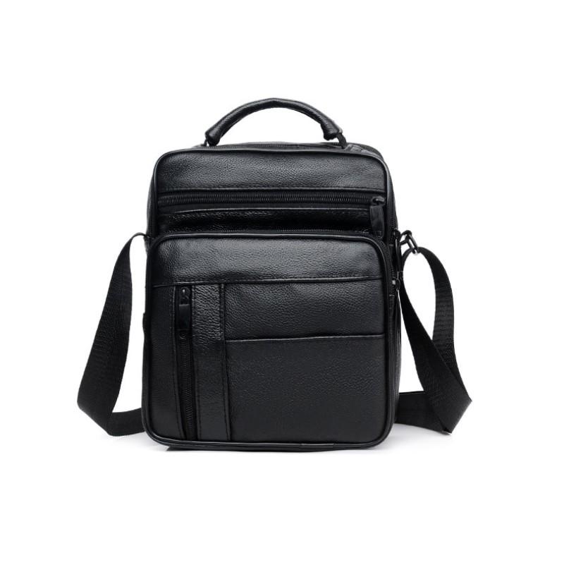 Pollogie™ Leather Black Crossbody Bag