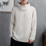 Pollogie™ High Neck Linen Blend Shirt