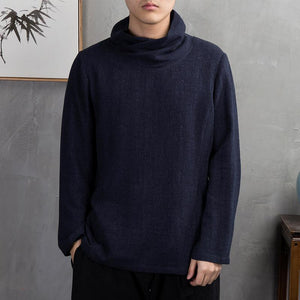 Pollogie™ High Neck Linen Blend Shirt