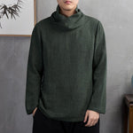 Pollogie™ High Neck Linen Blend Shirt