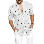 Flamingo Collarless Button-Up Shirt
