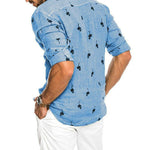 Flamingo Collarless Button-Up Shirt