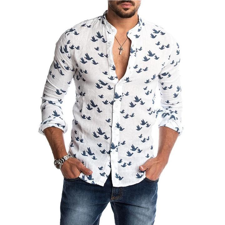 Flock Collarless Button-Down Shirt
