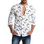 Flock Collarless Button-Down Shirt