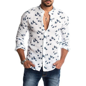 Flock Collarless Button-Down Shirt