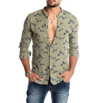 Flock Collarless Button-Down Shirt