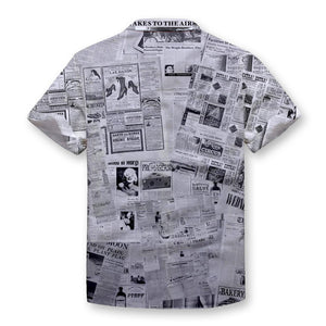 Pollogie™ Newspaper Pattern Button Shirt