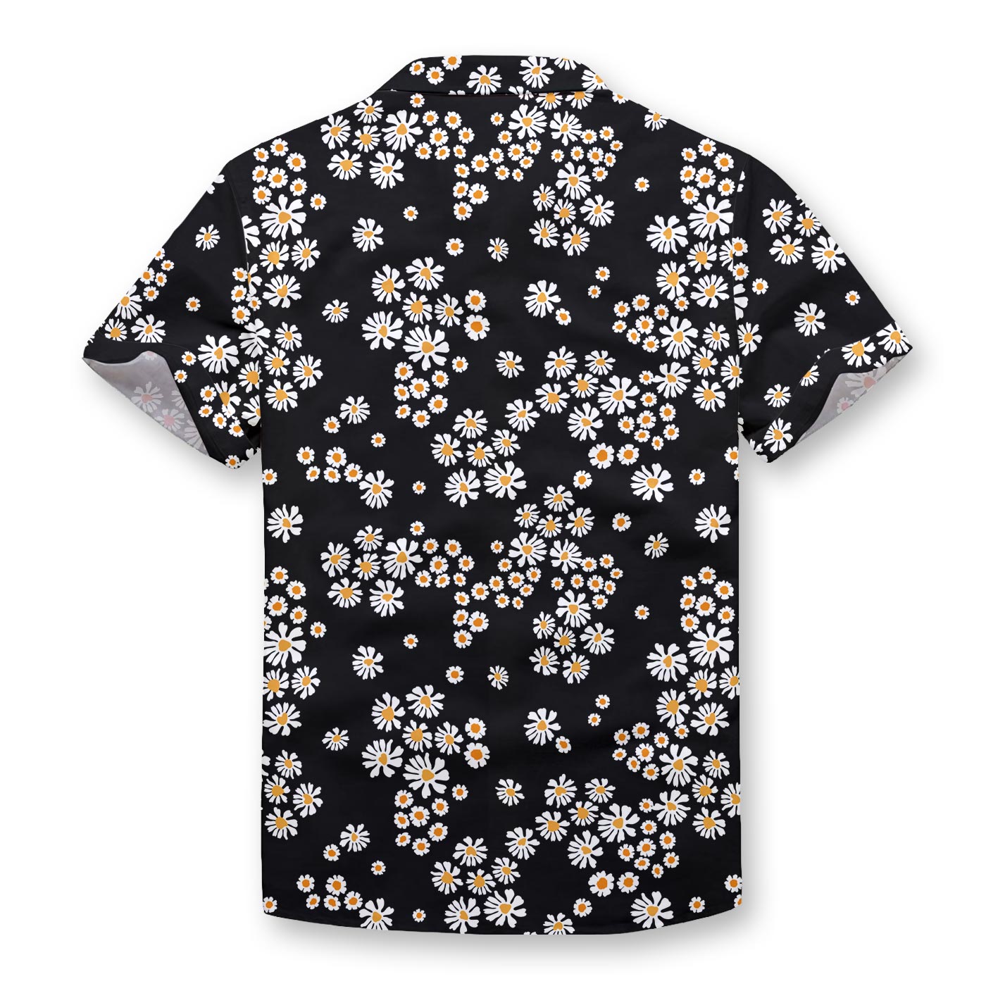 Pollogie™ Black Daisy Pattern Button Shirt