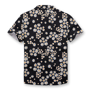 Pollogie™ Black Daisy Pattern Button Shirt
