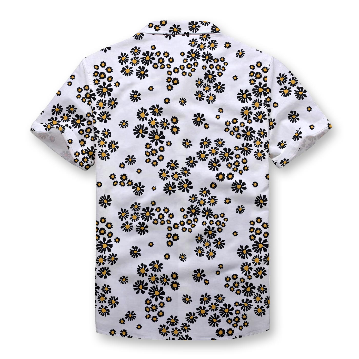 Pollogie™ White Daisy Pattern Button Shirt