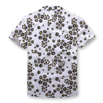 Pollogie™ White Daisy Pattern Button Shirt