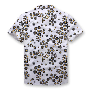 Pollogie™ White Daisy Pattern Button Shirt