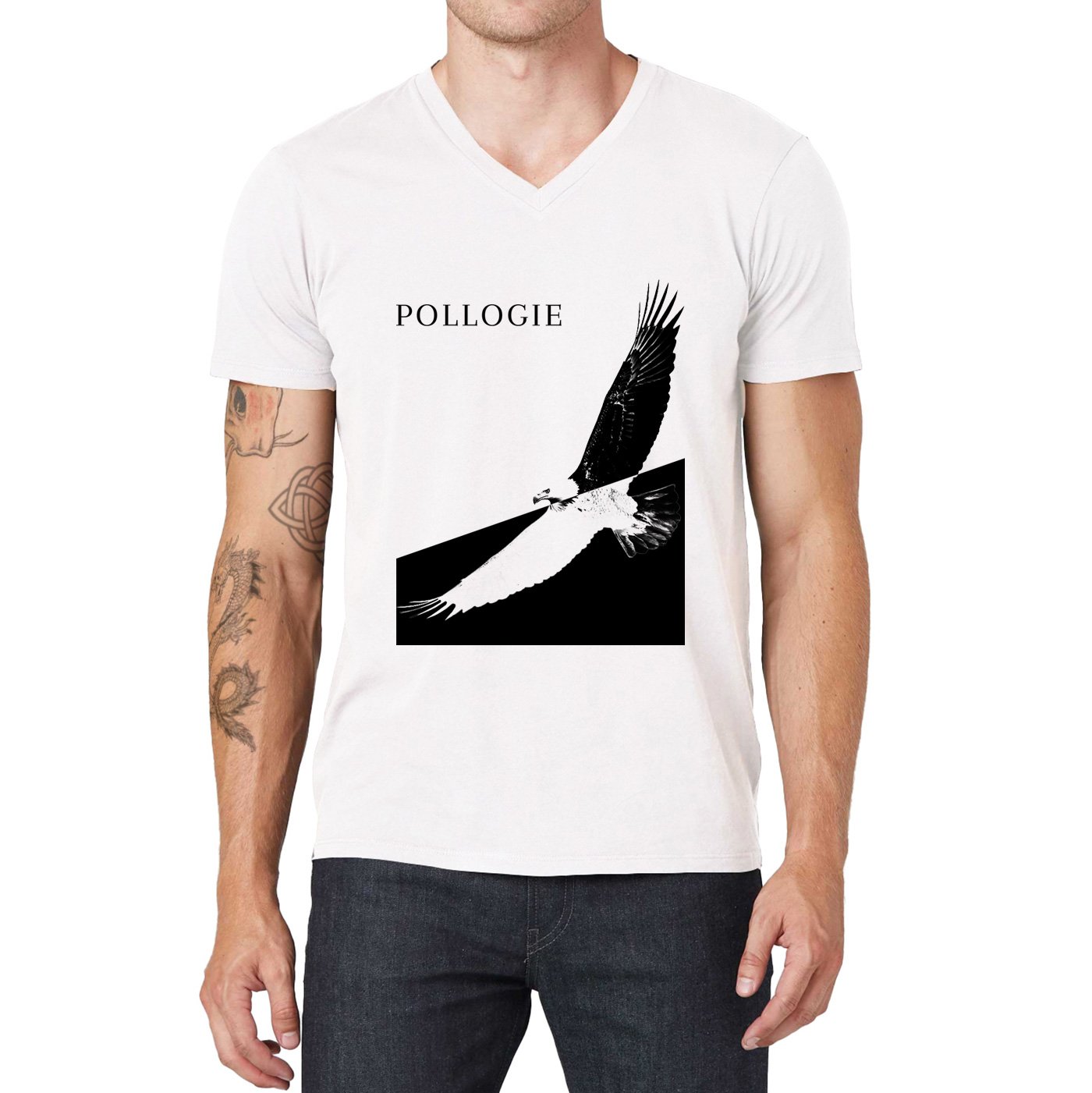 Pollogie™ Inverted Eagle V-Neck T-Shirt