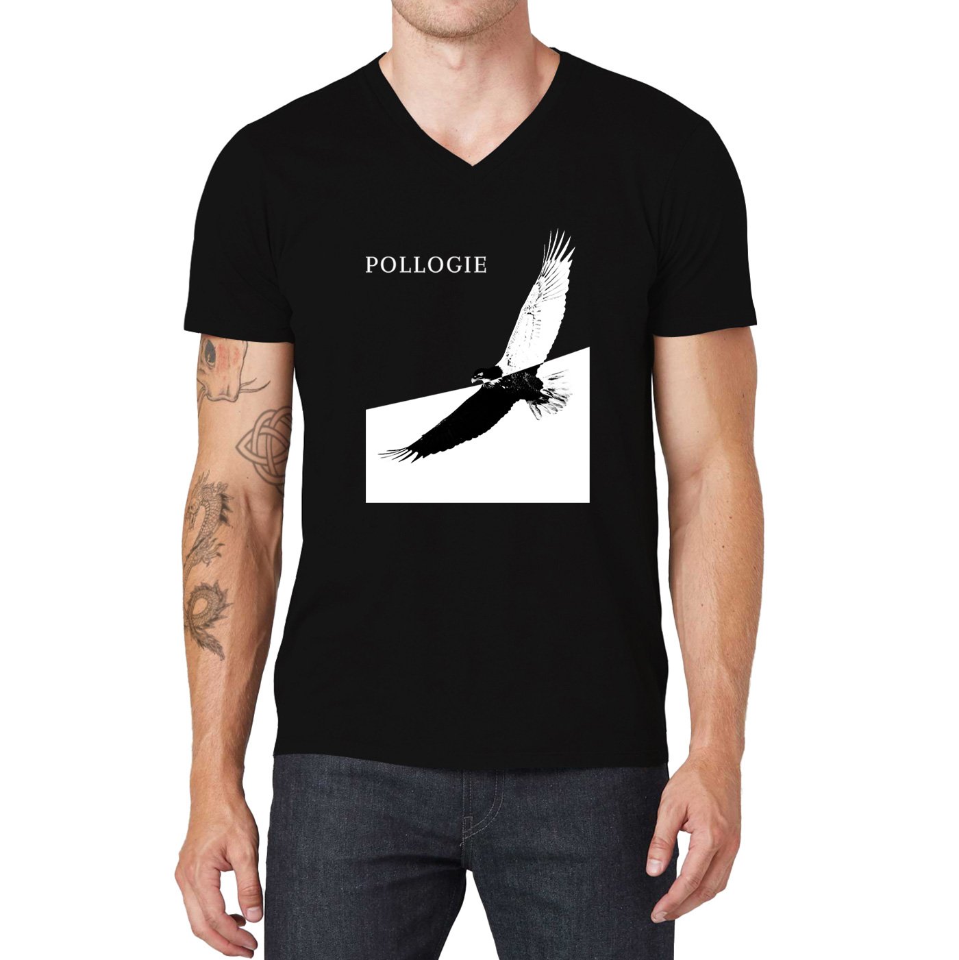 Pollogie™ Inverted Eagle V-Neck T-Shirt