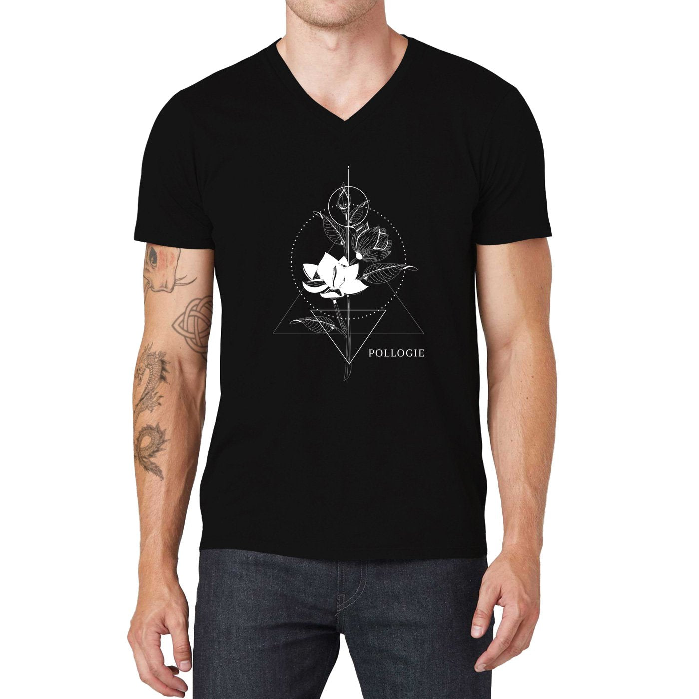 Pollogie™ Geometric Flower V-Neck T-Shirt