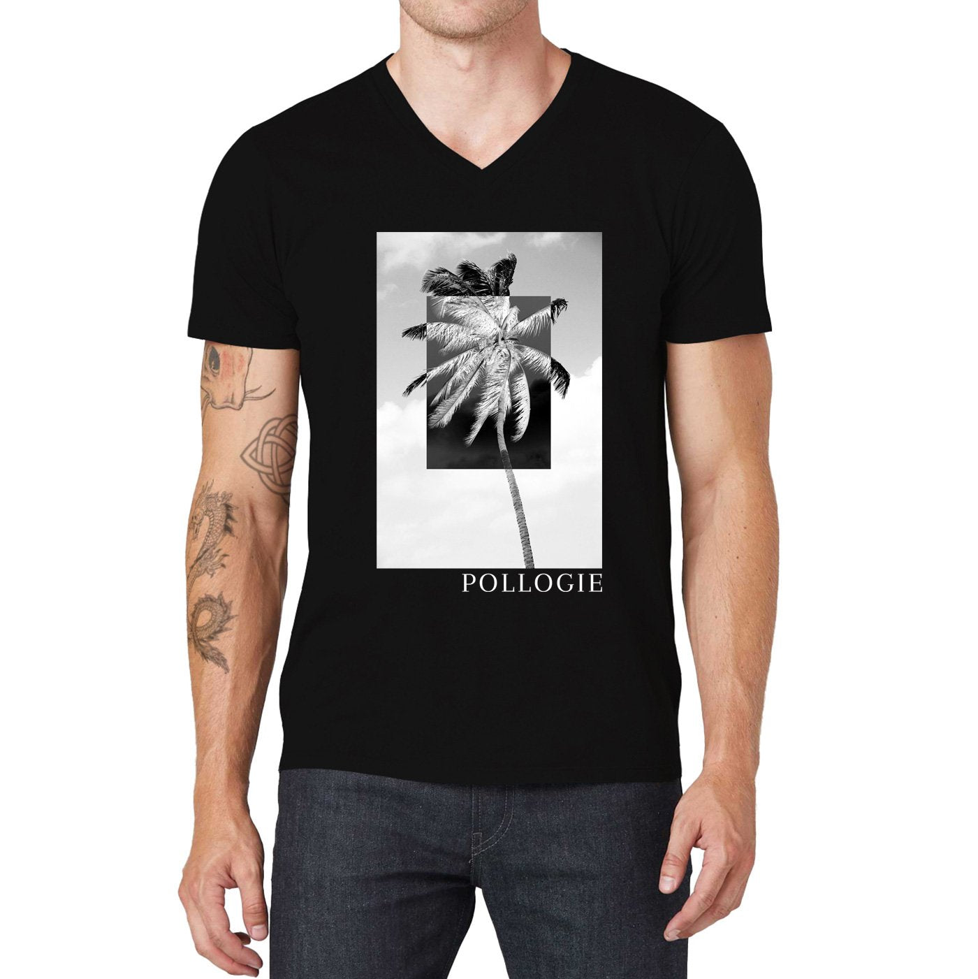 Pollogie™ Inverted Palm V-Neck T-Shirt