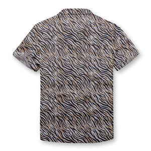 Pollogie™ Golden Tiger Pattern  Button Shirt