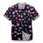 Pollogie™ Pink Pansy Floral Button Shirt