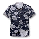 Pollogie™ Silver Flowers Button Shirt