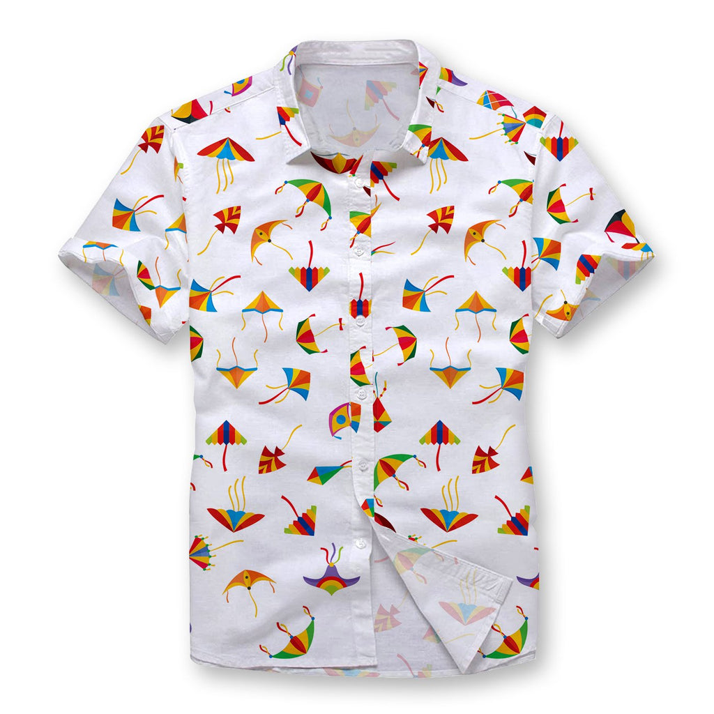 Pollogie™ Kites Pattern Button Shirt