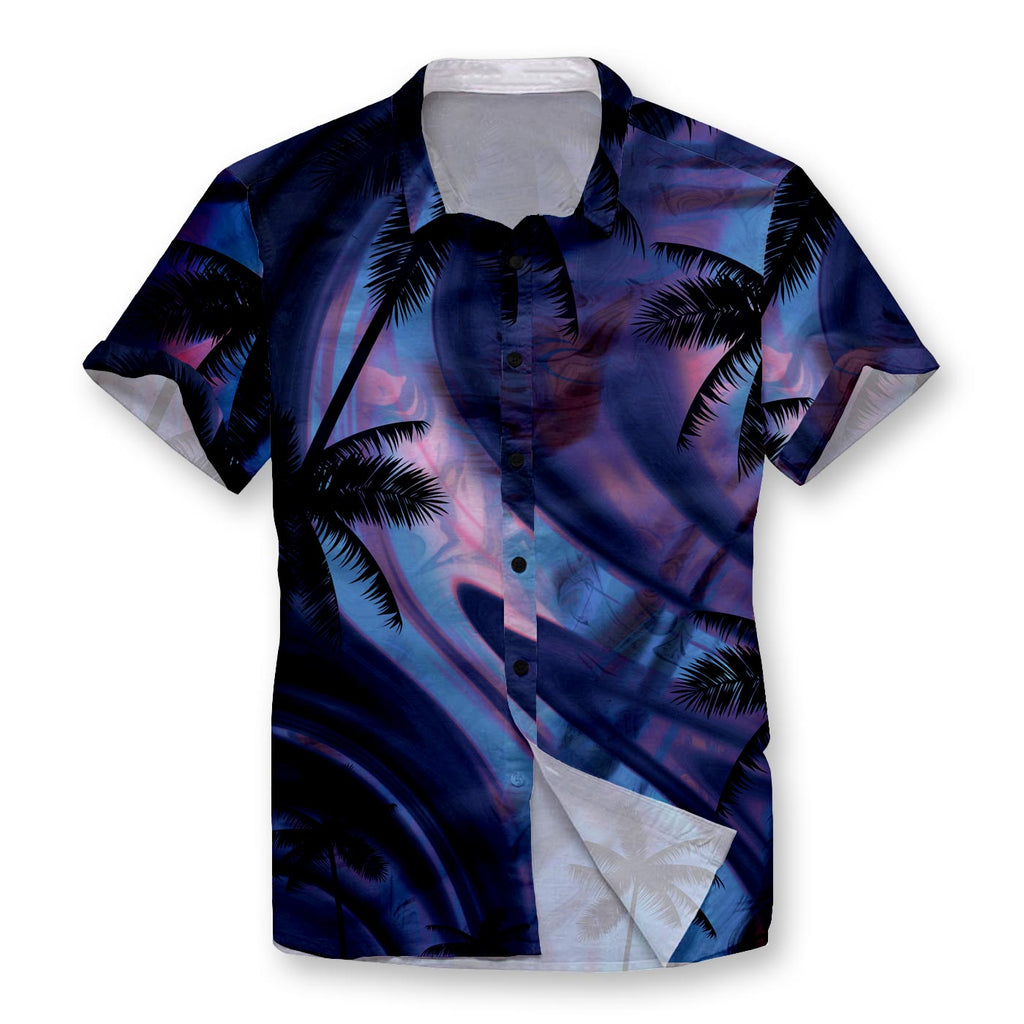Pollogie™ Twilight Palms Button Shirt