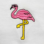 Pollogie™ Flamingo Embroidered V-Neck T-Shirt