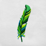 Pollogie™ Green Feather Embroidered V-Neck T-Shirt