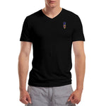 Pollogie™ Pineapple Skull Embroidered V-Neck T-Shirt