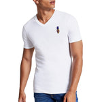 Pollogie™ Pineapple Skull Embroidered V-Neck T-Shirt