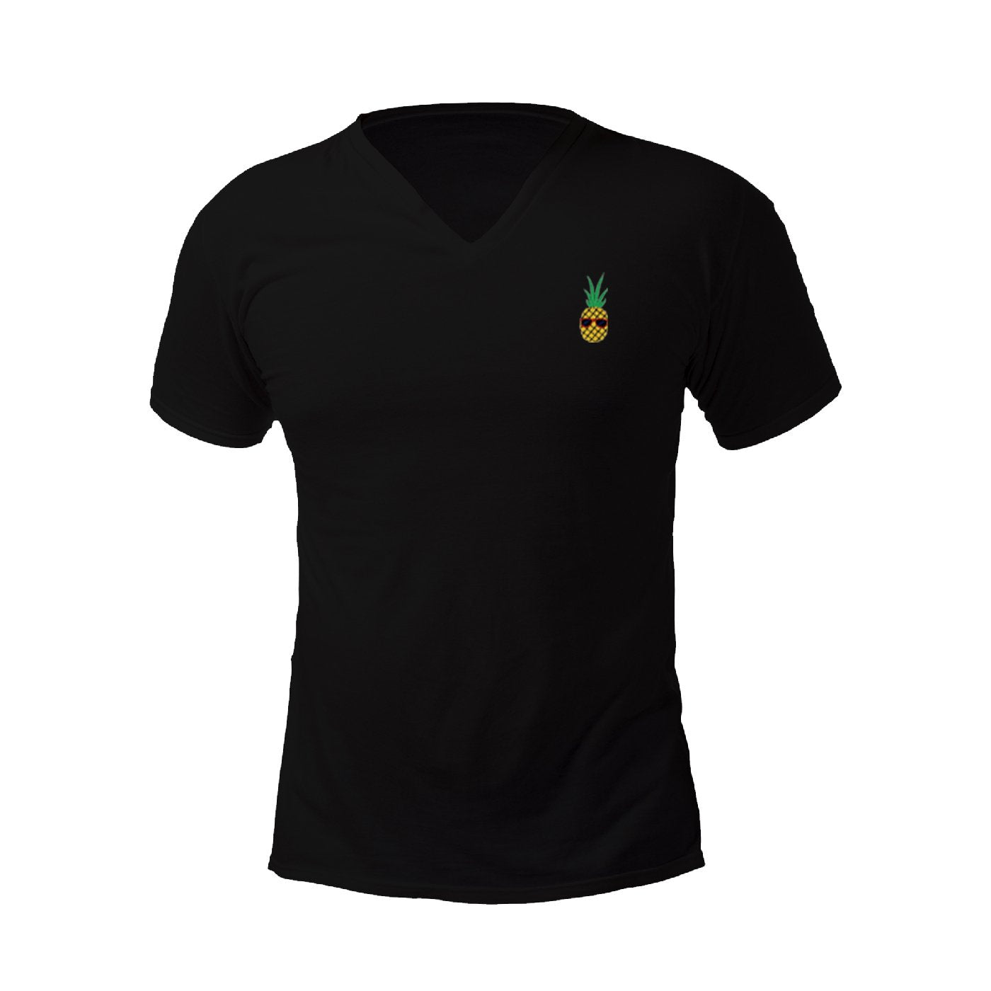 Pollogie™ Pineapple Embroidered V-Neck T-Shirt