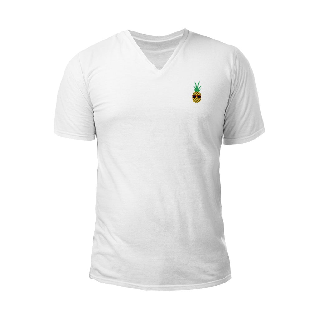 Pollogie™ Pineapple Embroidered V-Neck T-Shirt