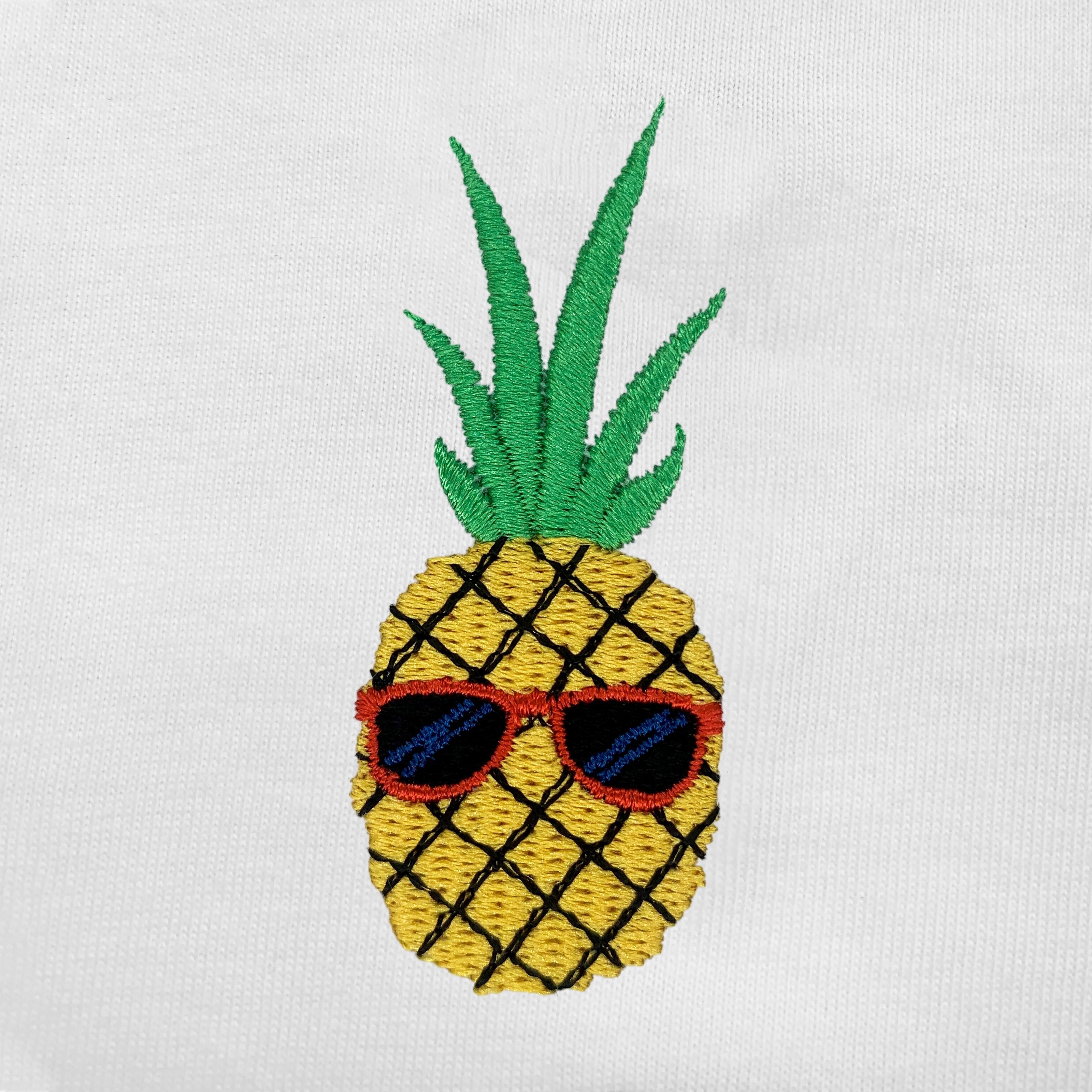 Pollogie™ Pineapple Embroidered V-Neck T-Shirt