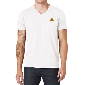 Pollogie™ Pizza Embroidered V-Neck T-Shirt