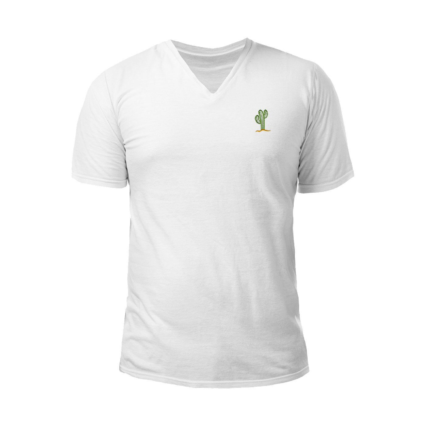 Pollogie™ Cactus Embroidered V-Neck T-Shirt