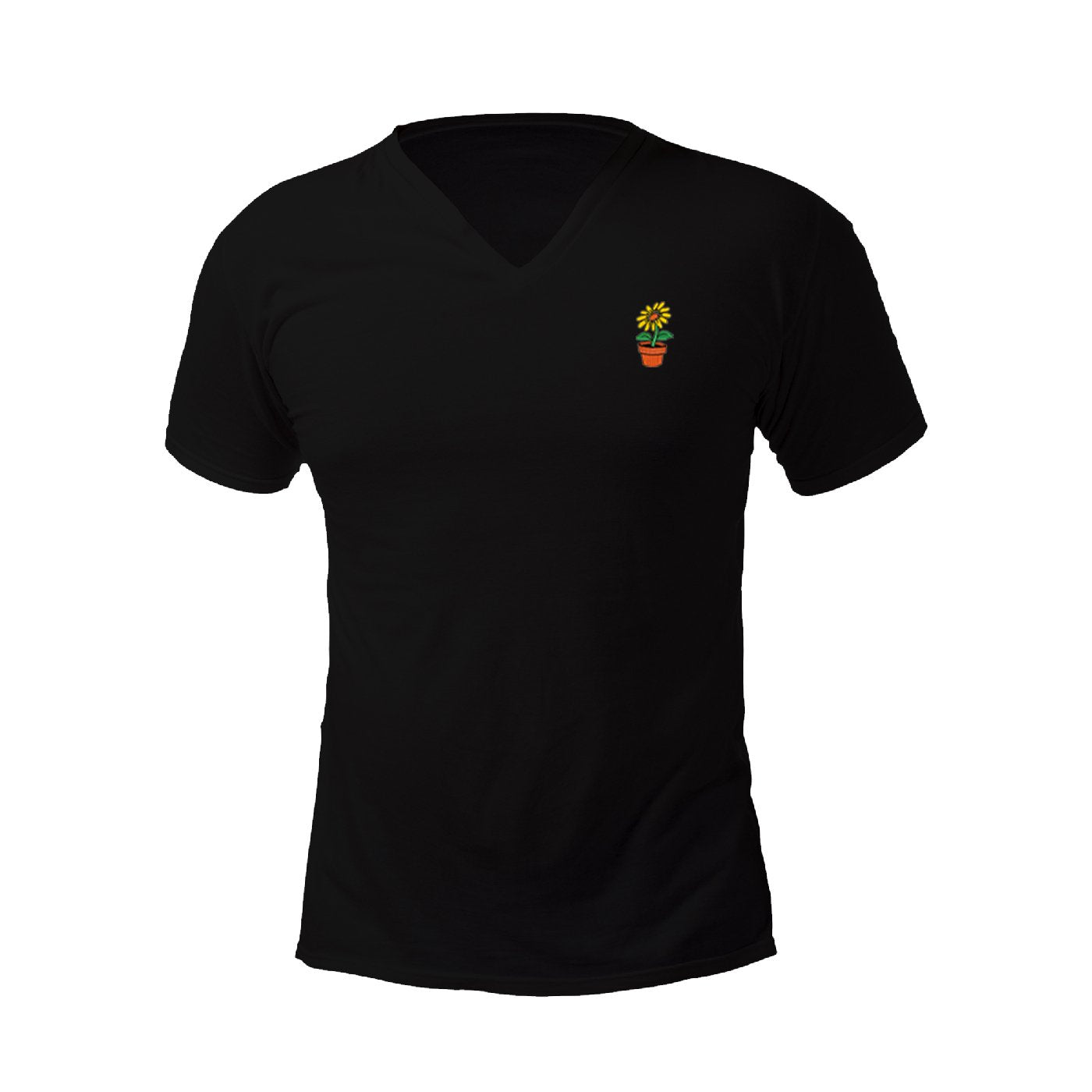 Pollogie™ Flower Embroidered V-Neck T-Shirt