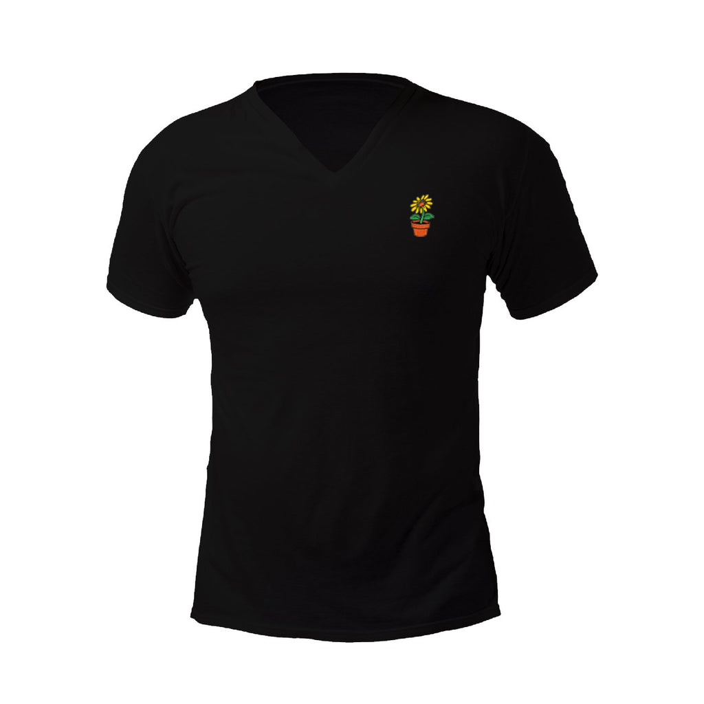 Pollogie™ Flower Embroidered V-Neck T-Shirt
