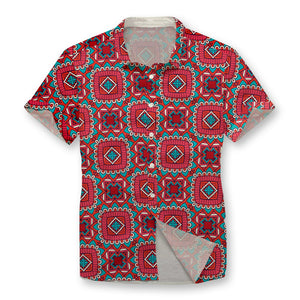 Pollogie™ Ethnic Red Button Shirt