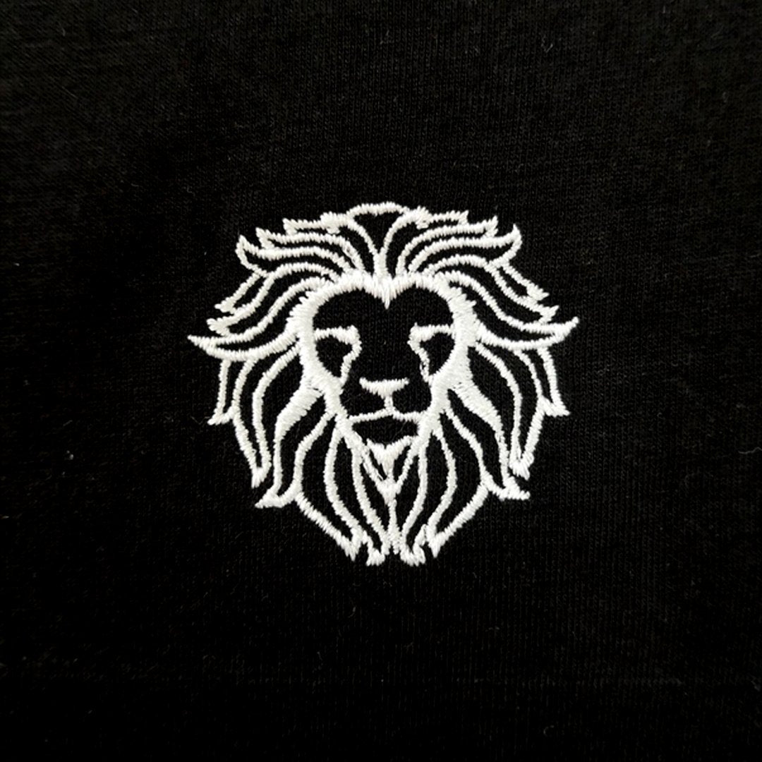 Pollogie™ Lion Symbol Embroidered V-Neck T-Shirt