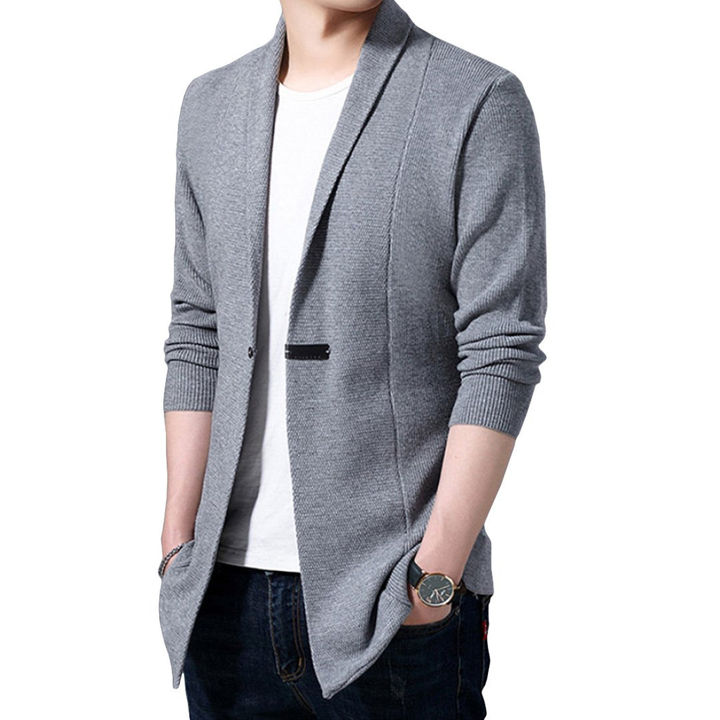 Pollogie™ Solid Single Button Cardigan