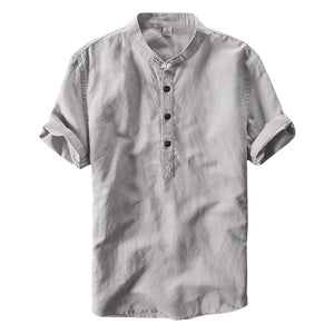 Pollogie™ Short Sleeve Mandarin Collar Shirt
