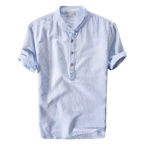 Pollogie™ Short Sleeve Mandarin Collar Shirt