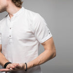 Pollogie™ Mandarin Collar Linen Blend Shirt