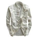 Pollogie™ Long Sleeve Mandarin Collar Cotton Shirt