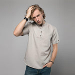 Pollogie™ Mandarin Collar Linen Blend Shirt