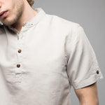 Pollogie™ Mandarin Collar Linen Blend Shirt